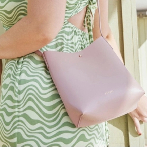 SAMARA Peony (Soft Pink) Vegan Leather Medium Shoulder Bag / Crossbody Bag - Picture 2 of 16